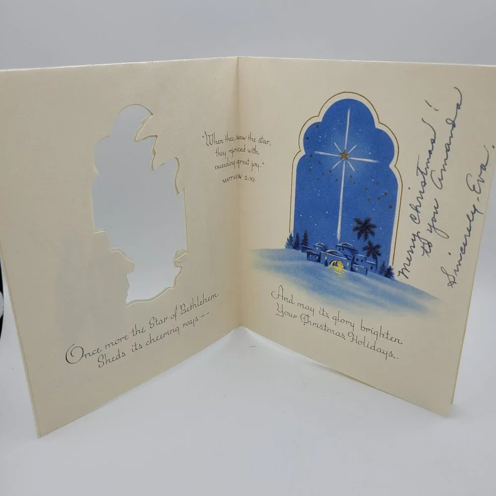 Vintage Christmas‎ Greeting Card With Nativity Scene